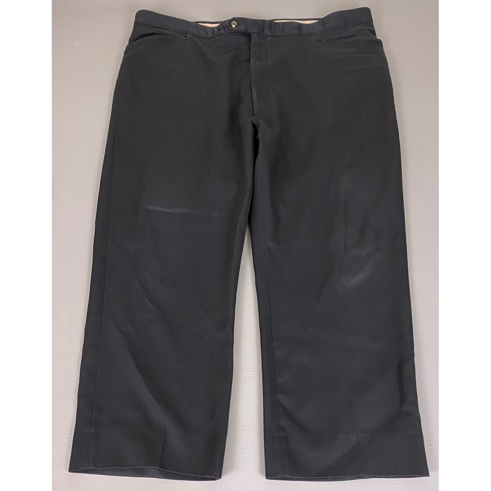 Sansabelt Pants Trousers Men's Size 46 Black Flat Front Comfort Waist Stretch
